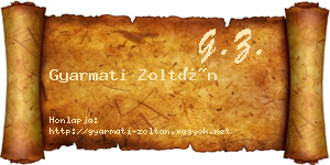 Gyarmati Zoltán névjegykártya